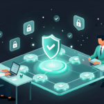 Human team turning AI experiments into a clear operational runbook with aqua workflow cards